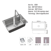 304 Stainless Steel Handmade Single Bowl Kitchen Sink Washing/Wash